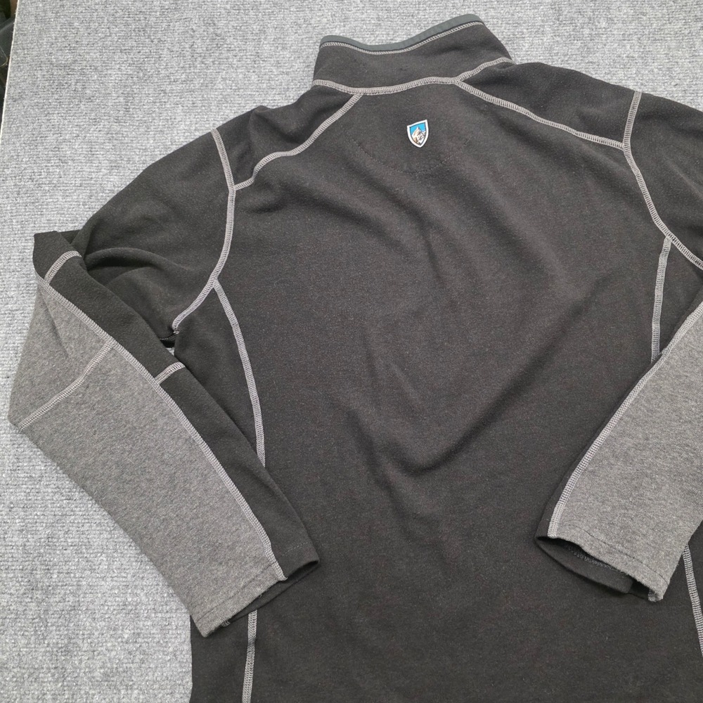 Kuhl Kashmira Mens Large Black Gray 1/4 Zip Fleece Pullover Sweater RN 103846 - Picture 11 of 13